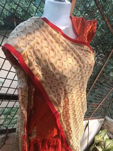 BrandNew Red&amp;GoldLehengaWithStitchedBlouse+Dupatta