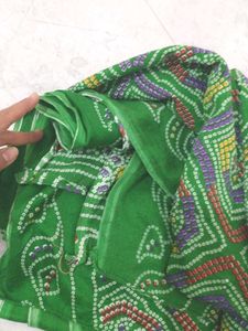 Green Bandhani Saree