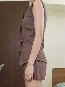 SALE❗ Sleeveless Shirt Style Top with Tie-Knot