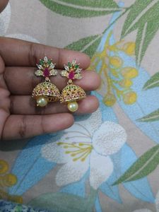 Stunning Traditional cz Kundan Jhumka Earrings🤩