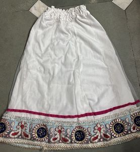 Embroidered Pink and White lehenga choli for kids