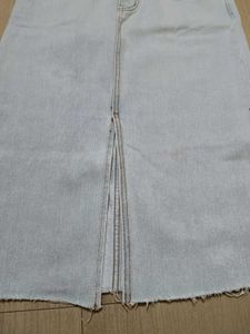 Light Wash Denim Midi Skirt (fixed price)