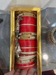 Red Chura Bangles Set