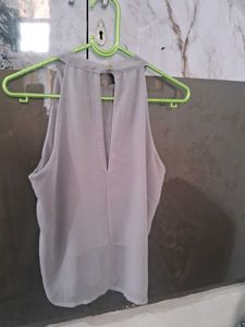 Light Gray Halter Neck Top