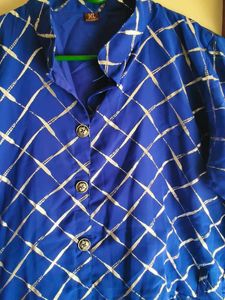 Royal Blue Printed Kurta