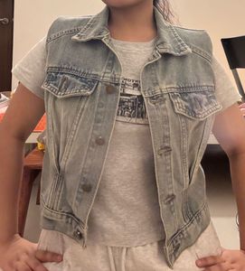 vintage Sleeveless Denim Jacket