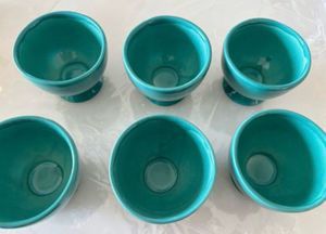 Set of 6 Teal Icecream bowls