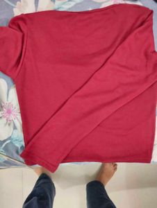 Maroon Heart neck soft Top