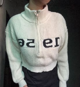 Cropped Half zip up sweater
