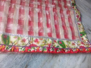 Floraland chex Saree with stiched Blouse