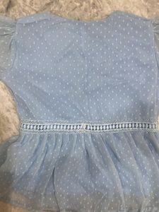 Light Blue Swiss Dot Dress