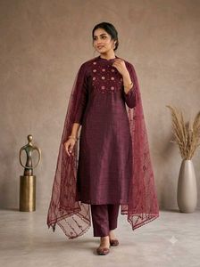 Embroidered Unstitched 3 piece Kurta Set