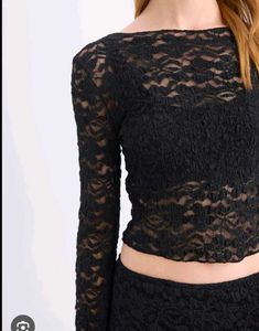 Black Laceh&m Long Sleeve Top