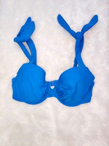 Vibrant Blue Tie-Strap Bikini Top
