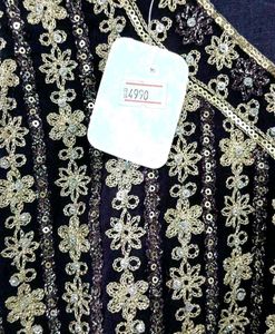 Teal Embellished gown with dupatta