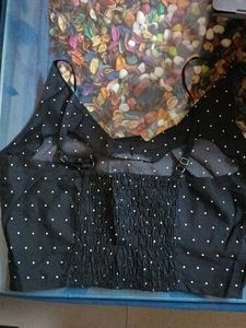 Chic Black Polka Dot Blouse