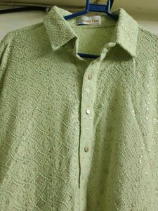 Free size Elegant Pastel Green Chikankari Kurta