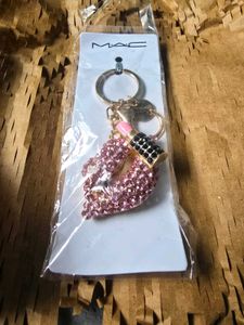 Mac Sparkly Lips &amp; Lipstick Keychain