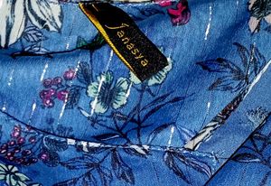 Blue Floral Anarkali Dress