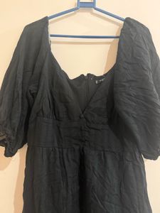 Chic Black Puff Sleeve Maxi Dress