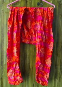 Vibrant Red &amp; Pink Embroidered Kurta