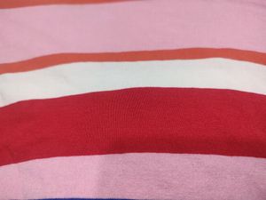 White And Red Stripped Tshirt.