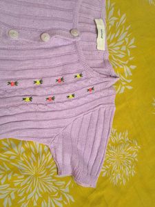 Lavender Cable Knit Cropped Cardigan