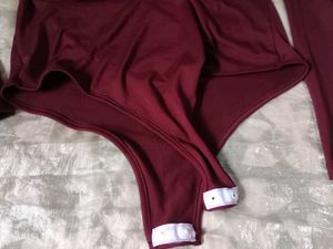Maroon Long Sleeve Bodysuit