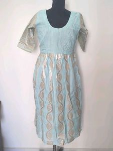 Elegant Blue &amp; Silver Kurta