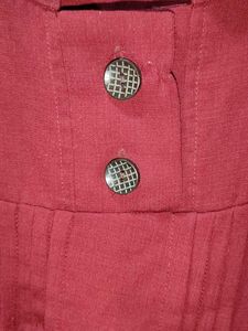 Maroon Button-Up Kurta