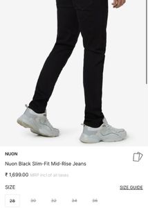 Nuon Charcoal Black Slim Fit Jeans