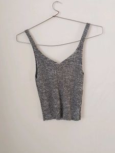 Trendy And Cute Gray Knit Tank Top