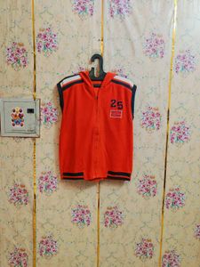 🇳🇿💫🎀Men's orange Sleeveless Hooded Jacket