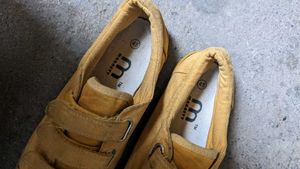 Yellow Suede Velcro Sneakers