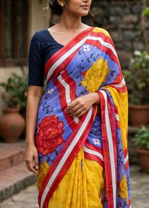 Vibrant Floral Print  saree