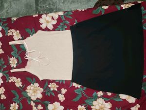 Cream Ribbed Blouse with Lace Trim