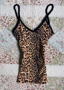 Leopard Print Spaghetti Strap Top
