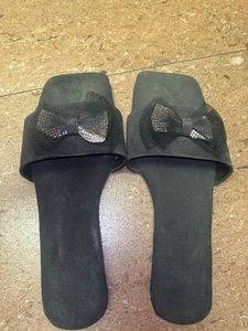 Sparkly Bow Slides