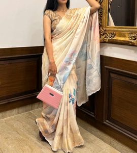 luxury Floral Print Saree
