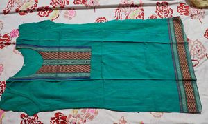 Elegant Green Kurta with Embellished Neckline (M)