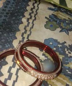 Sparkling Red &amp; Gold Bangles