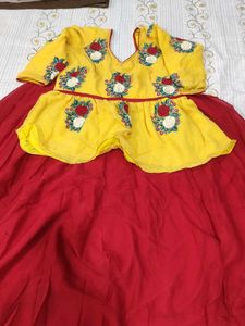 Cute Yellow & Red skirt Dress