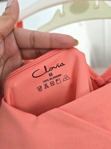 Clovia Coral Cropped Sports Top with Ruffle Straps