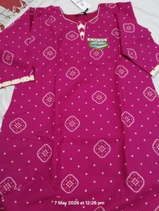 Elegant Pink Printed Kurta Set