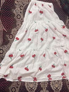 Cute Cherry Print Skirt