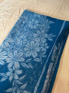 Elegant Blue Floral Saree