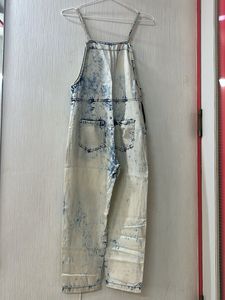 Acid Wash Denim Overalls