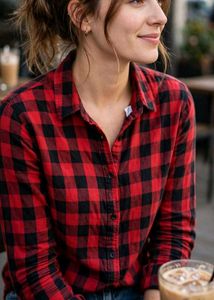 Red & Black Plaid Button-Up Shirt