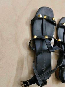 Studded Black Gladiator Sandals