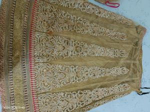 Golden Pink Red Lehenga